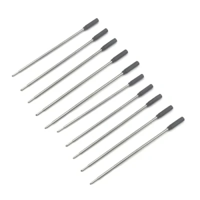 Image of 10PCS Metal Pen Refills Blue Black Ink 115mm Replacement Ballpoint 1mm Tip Refill (10pcs) Replaceable Pens