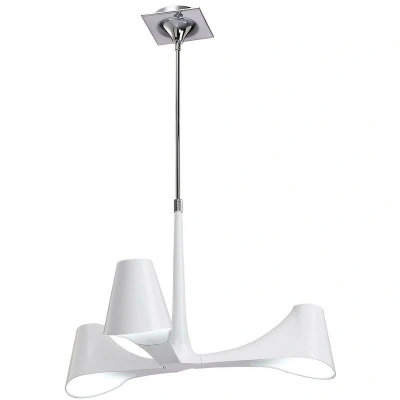 Image of Ora Telescopic Convertible To Semi Flush 3 Light E27, Gloss White/Polished Chrome
