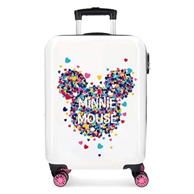 Image of Disney Minnie Magic White Cabin Suitcase 37 x 55 20 cm Rigid ABS Combination Lock 33 Litre 2.8 kg 4 Double Wheels Hand Luggage