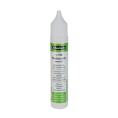 Image of Schmincke masking Pen neutral, 25 ml, 50 730 005, dispensing pen, colourless liquid for opaque areas of paintingson watercolour paper, smooth drawing cardboard, ammonia free