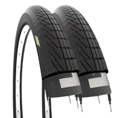 Image of ECOVELO Unisex Children 2 Tyres 14 X 1.75 (47 254) for Kids Black Road Tire Bike Bicycle Child Covers, bici Bimbo (EBC14NEE)