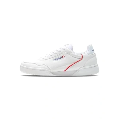 Image of hummel Unisex Forli Sneaker, White/RED/Blue, 10.5 UK