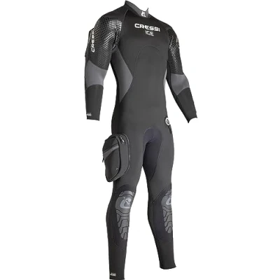 Image of Cressi Men&#039;s Ice Premium Neoprene 7 mm Semi Dry Suit Black/Grey, 2X Large/Size