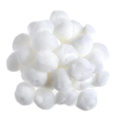 Image of 100 White 25mm or 1in Craft Pom Poms Pompoms for Crafts