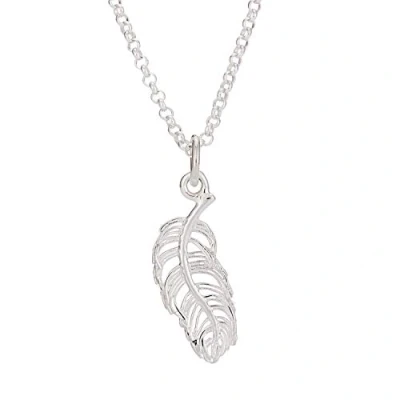 Image of Lily Charmed 925 Sterling Silver Feather Charm Necklace with 18&quot; Chain