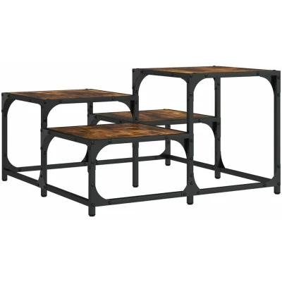 Image of vidaXL Coffee Table Smoked Oak 68x68x40 cm Engineered Wood