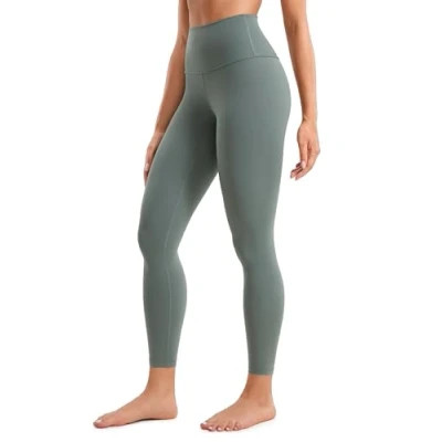Image of CRZ Yoga Women&#039;s Butterluxe Leggings 25&#039;&#039; High Waisted Workout Gym Buttery Soft Pants Grey Sage 12