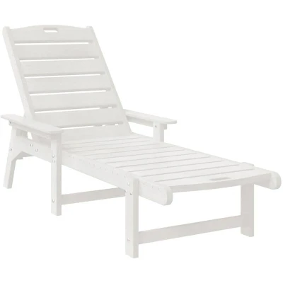 Image of vidaXL Sun Loungers 2 pcs White 162x53x98.5 cm HDPE