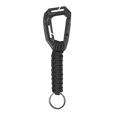 Image of Keyring Paracord with Carab Molle, black, standard size