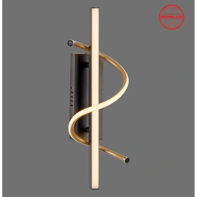 Image of Emanda Integrated LED Wall Lamp Black, Brass 1x 12W 3000K Dimmable