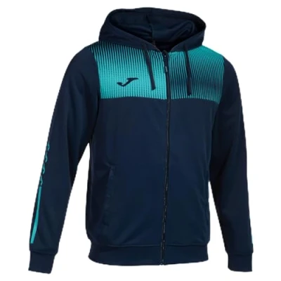 Image of Joma Men&#039;s Eco Supernova Hooded Jacket, Neon Turquoise Navy, M