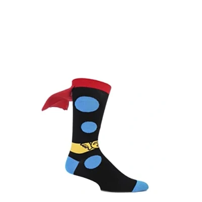 Image of 1 Pair Multi Coloured Marvel Thor Cape Cotton Socks Men&#039;s 6 11 Mens Film &amp; TV Characters
