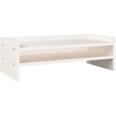 Image of vidaXL Monitor Stand White 50x24x16 cm Solid Wood Pine