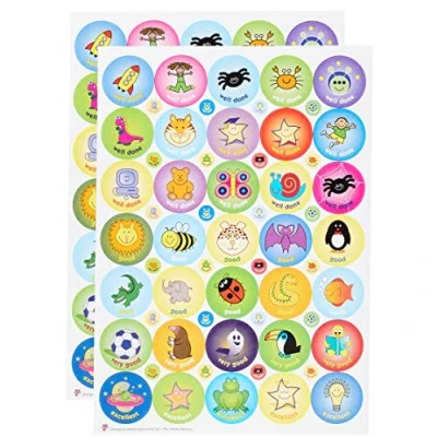 Image of Reward stickers The Sticker Factory A4 compilation sheet praise stickers. Pack of 2 sheets, 70