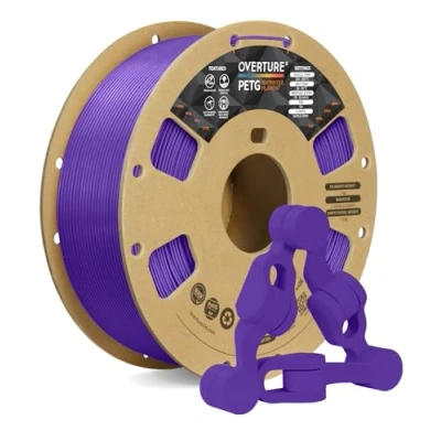 Image of OVERTURE PETG Filament 1.75mm,3D Printer PETG,1kg Spool (2.2lbs),Dimensional Accuracy +/ 0.03mm,Fit Most FDM (Purple)