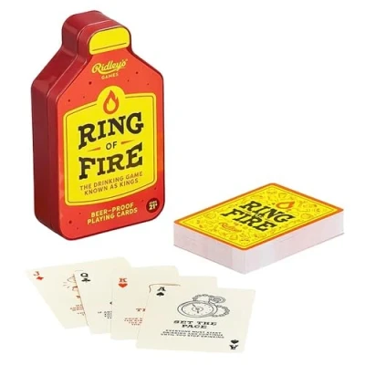 Image of Ring of Fire Card Game, Drinking Great for Students, Stag and Hen Parties, Adult Party Cards in Metal Tin,