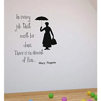 Image of Mary Poppins Wall Stickers Home Decoration Art Decals Living Room Bedroom Mural Removable Vinyl 80 * 50Cm
