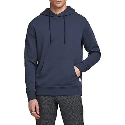 Image of Jack and Jones Mens Jjebasic Sweat OTH Hoodie Navy Blazer XL