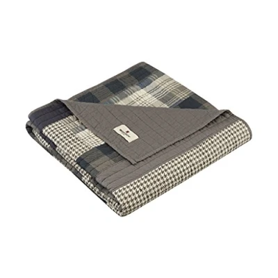 Image of Woolrich Luxury Quilted Throw Cabin Lifestyle, Patchwork with Moose Design All Season, Lightweight and Breathable Cozy Bedding Layer Throws for Couch Sofa, 50&quot; W x 70&quot; L, Winter Hills Tan