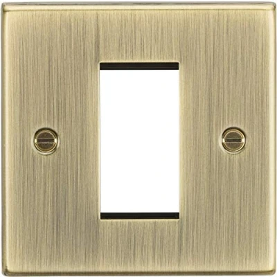 Image of KnightsBridge 1G Modular Faceplate Square Edge Antique Brass