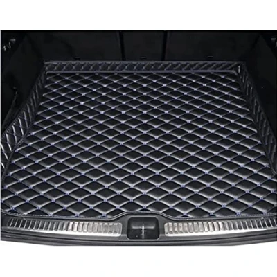 Image of Car Leather Boot Liner Mats for Land Rover Range Sport 2018 2023, Auto Rear Trunk Carpet Protector Pad Custom Artificial Waterproof Accessories,D/Black Blue