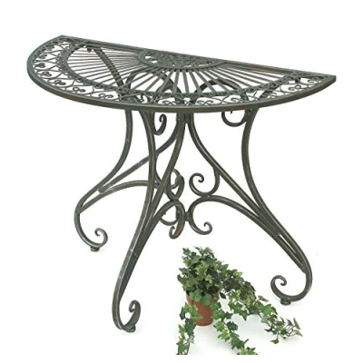 Image of DanDiBo Table Semicircular wall Halbtisch 130434 Metal Coffee 90 cm Garden Console