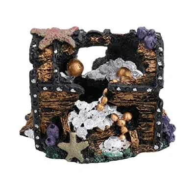 Image of AB Tools Aquatic Aquarium Decor Deco LED Treasure Chest Fish Tank Ornament 7x8x10cm