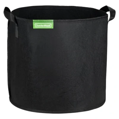 Image of GardenMate 10 Pack 30 litres/8 gallons soft sided plant pots Grow bags with felt like texture that promote air root pruning BLACKLINE