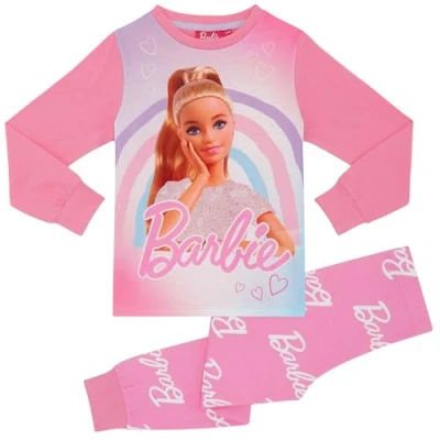 Image of Barbie Girls Long Pyjama Set 2 3 Years 98cm Pink