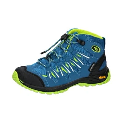 Image of Brütting Expedition Kids High Trail Running Shoes, Petrol Lemon, 1.5 UK Child