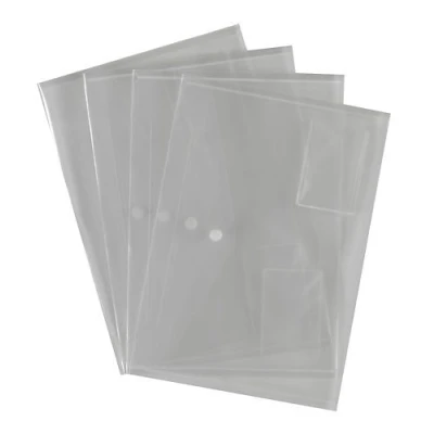 Image of Logit Brand A4 Popper Wallets Clear Colour Pack 5