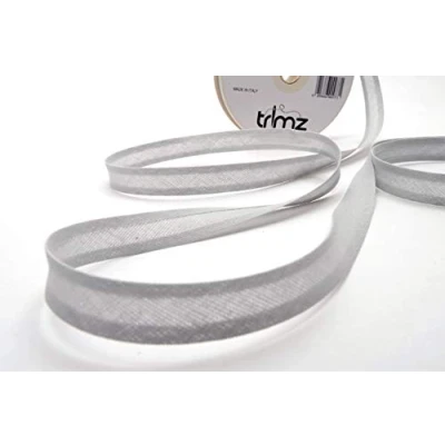 Image of Inastri 14/ 4/ 4 mm Cotton Bias Binding, Grey (Light Grey) 118