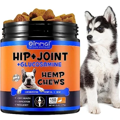 Image of RSGRT Hip and Joint Supplements Chews for Dogs, 150PCS &amp; Care Tablets with Glucosamine, Chondroitin, Green Lipped Mussels Vitamins Dog (Duck Flavor)