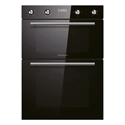 Image of Statesman BDM373BL Built In Double Oven, 3 Cooking Functions, LED Display, 35/70L, Black