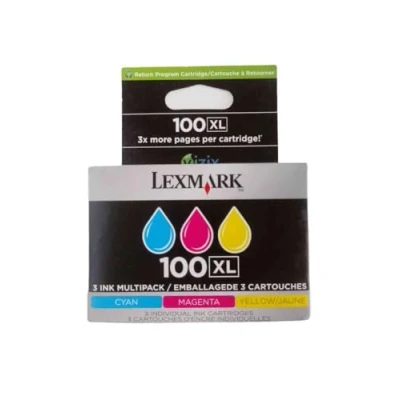 Image of Lexmark No.100XL Combo Pack Ink Cartridge Cyan/Magenta/Yellow