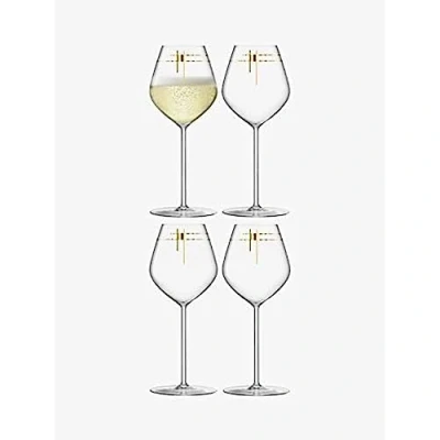 Image of LSA International Century Champagne Tulip Glass 285ml Gold Set of 4 Mouthblown &amp; Handmade CT15