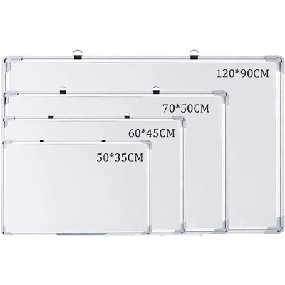 Image of Magnetic whiteboard Small Large White Board Notice Office School Home Dry Wipe Pen Tray Erase Aluminum Frame Message Schedule Wall Mounted Hanging Planner and Markers Magnets (Extra 120x90cm)