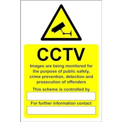 Image of CCTV data compliant GDPR Safety sign 1.2mm Rigid plastic 300mm x 200mm Case (Pack of 5)