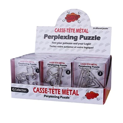 Image of Holzsammlung Set of 24 Brain Teaser Metal Wire Puzzles, Classical Mini Puzzles Set, Mind Game IQ Challenge Puzzle Games Test Toy Knots Lock Gift for Adults Teenagers Kids