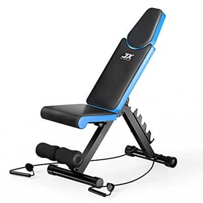 Image of JX FITNESS Adjustable Weight Bench Home Training Gym Lifting Sit Up Ab Flat Incline Decline Multiuse Exercise Workout