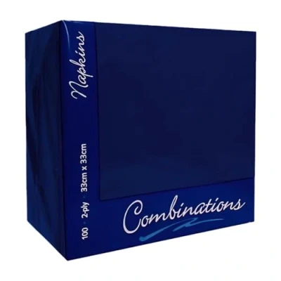 Image of Combinations Dark Blue Napkins 2ply 100 Pieces For Parties/Events/Dinners/Home