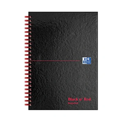 Image of Black n&#039; Red A5 Recycled Twinwire Hardback Notebook Black/Red