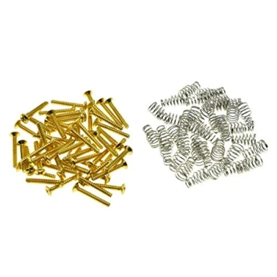 Image of KAISH Pack of 50 Metric Thread M3 Single Coil Pickup Mounting Screws and Springs 3x21.5mm for ST/Strat or Tele Gold