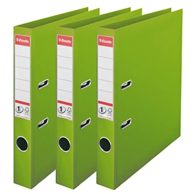 Image of Esselte N1 Set of 3 Power Lever Arch Files 50 mm spine light green