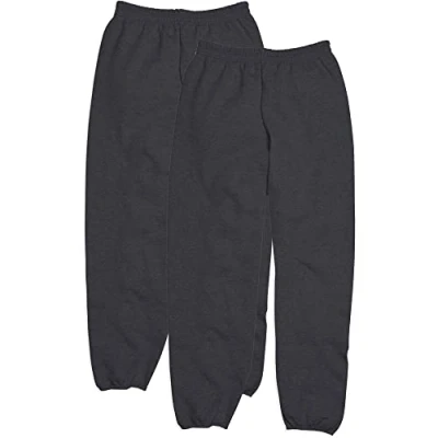 Image of Hanes Men&#039;s EcoSmart Fleece Sweatpant (Pack of 2), Charcoal Heather, Large