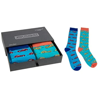 Image of equilibrium Men&#039;s Bamboo Socks inside a Gift Box Car Design
