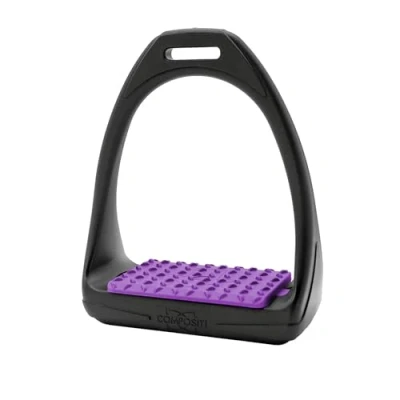 Image of &quot;COMPOSITI&quot; REFLEX STIRRUPS HORSE EQUESTRIAN RIDING TACK [PURPLE] [ONE SIZE]