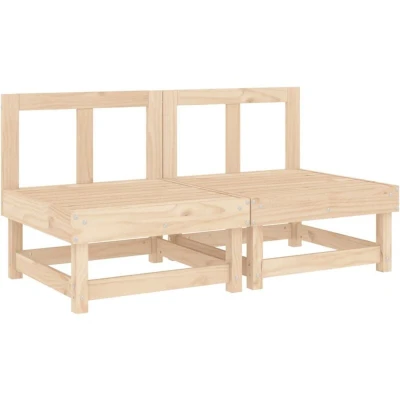 Image of vidaXL Garden Middle Sofas 2 pcs Solid Wood Pine
