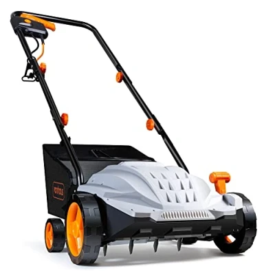 Image of VonHaus Lawn Scarifier/Aerator/Rake Electric 1500W for Dethatching/Raking Grass of Thatch, Moss, Dead Leaves and Aerates Soil 30L Collection Box, 10m Cable, 4 Cutting Heights, 32cm Working Width
