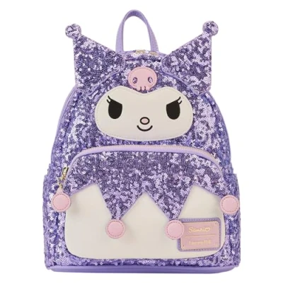 Image of Loungefly Sanrio Sequin Kuromi Mini Backpack, Purple, One Size, Backpack